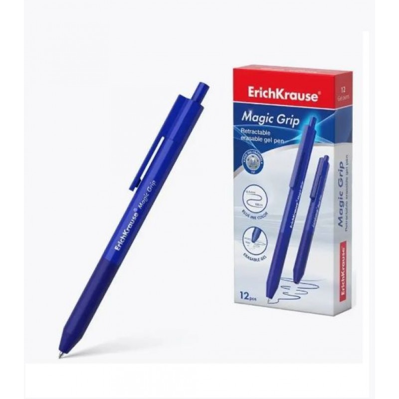 Ручка гелевая со стираемыми чернилами EK Magic StickGrip 0.5 Синий